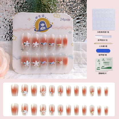 24Pcs Long Press On Nails for Daily Use