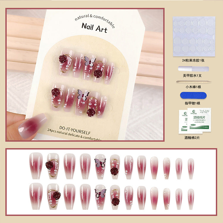 24Pcs Long Press On Nails for Daily Use