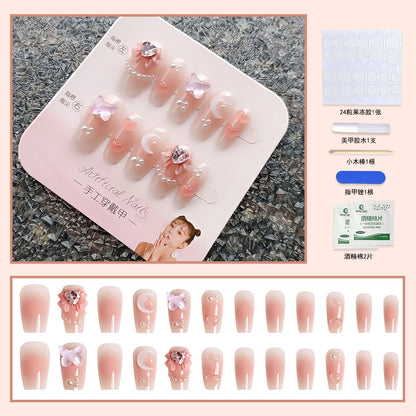 24Pcs Long Press On Nails for Daily Use