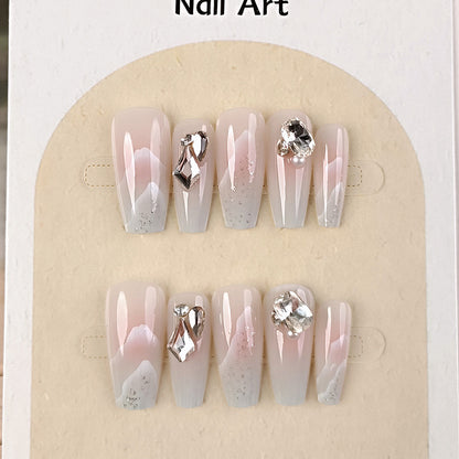 24Pcs Long Press On Nails for Daily Use