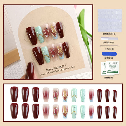 24Pcs Long Press On Nails for Daily Use