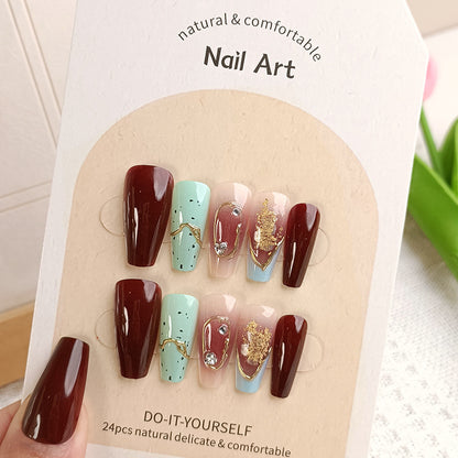 24Pcs Long Press On Nails for Daily Use