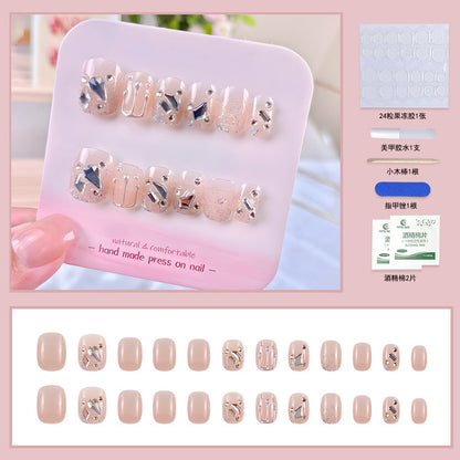 24Pcs Short Press On Nails for Daily Use