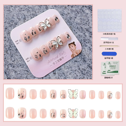 24Pcs Short Press On Nails for Daily Use