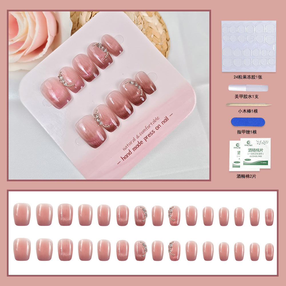 24Pcs Short Press On Nails for Daily Use