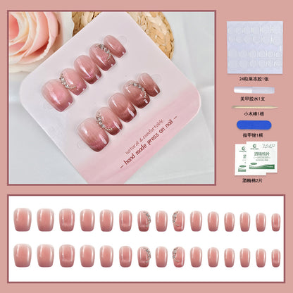 24Pcs Short Press On Nails for Daily Use