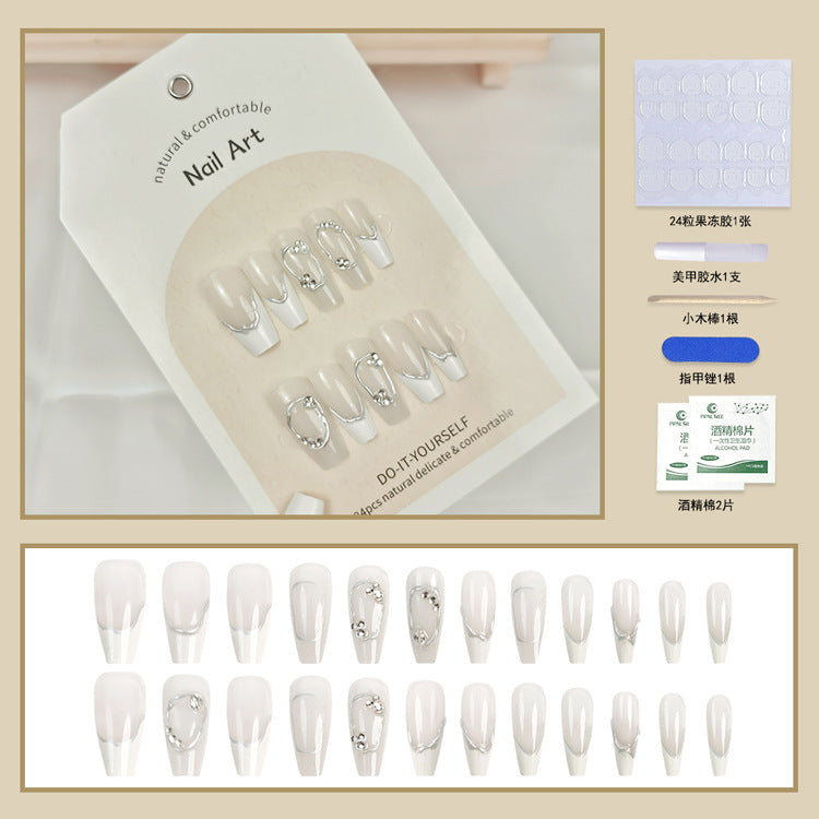 24Pcs Long Press On Nails for Daily Use